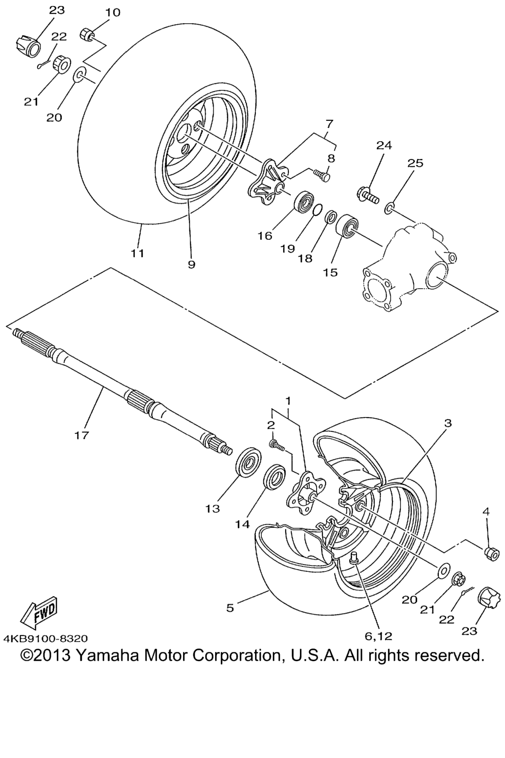 Схема узла Задние Колеса