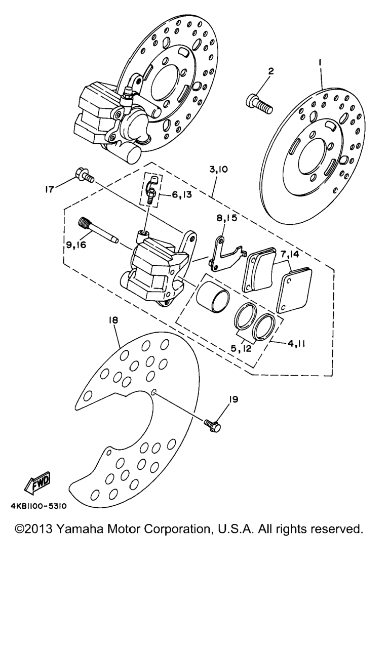 Схема узла Передний Тормозной Суппорт