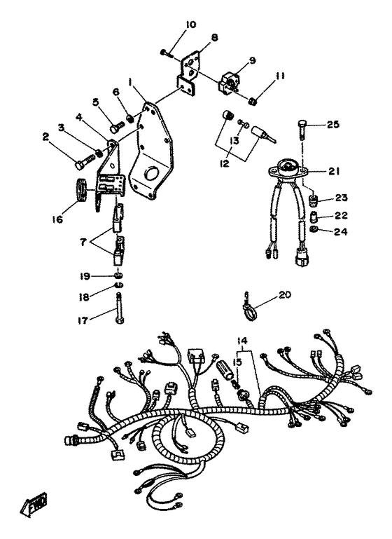 Схема узла Electric Parts 3 Для Yamaha V8 5.7 Yems