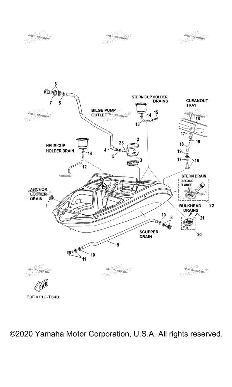 Схема узла Дренажные Fitting\'и Для Палубы