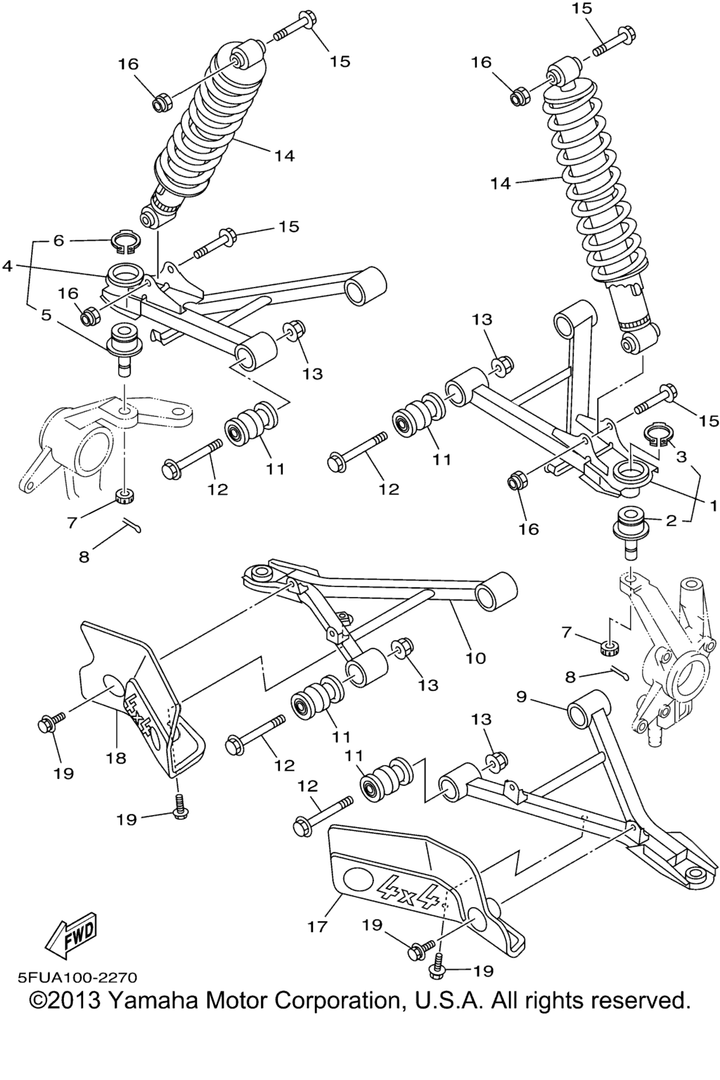 Схема узла Передняяsuspension Wheel