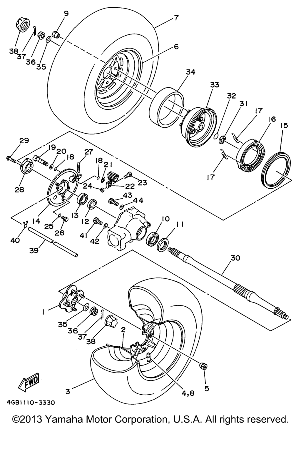 Схема узла Задние Колеса