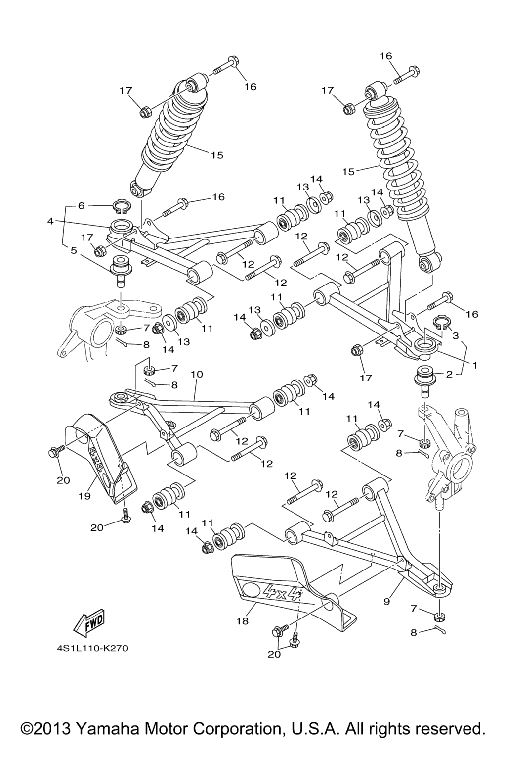 Схема узла Передняяsuspension Wheel