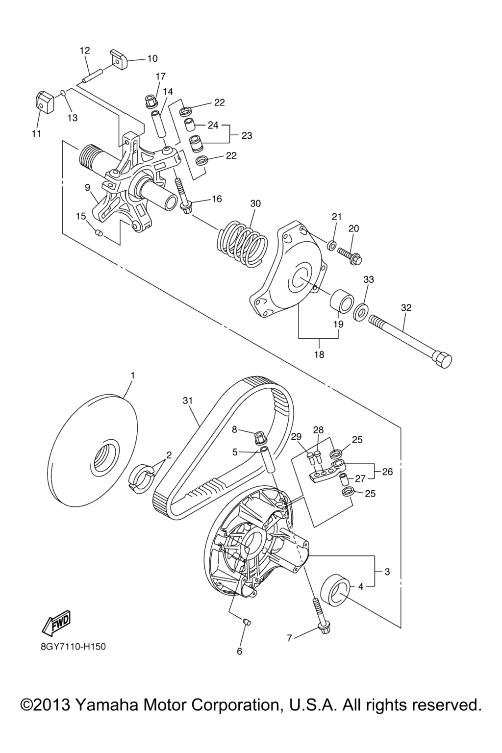 Схема узла Первичный Шкив