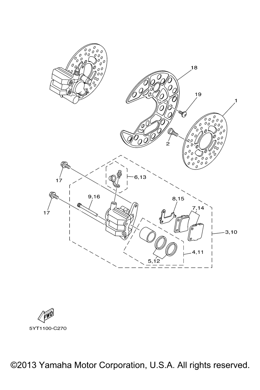 Схема узла Передний Тормозной Суппорт