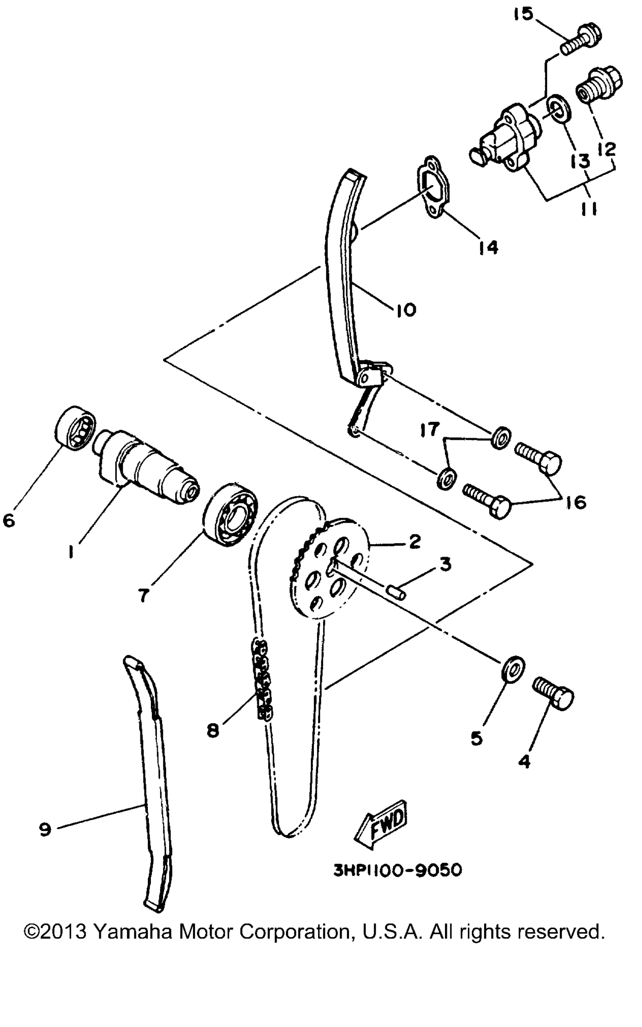 Схема узла Распредвал - Цепь
