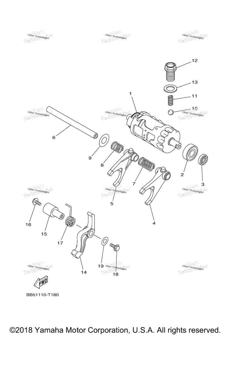 Схема узла Форк Переключателя Кулачка