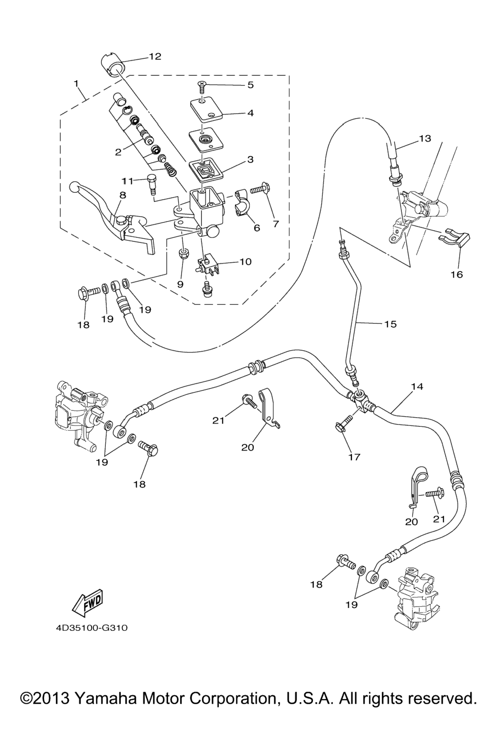 Схема узла Передний Главный Цилиндр