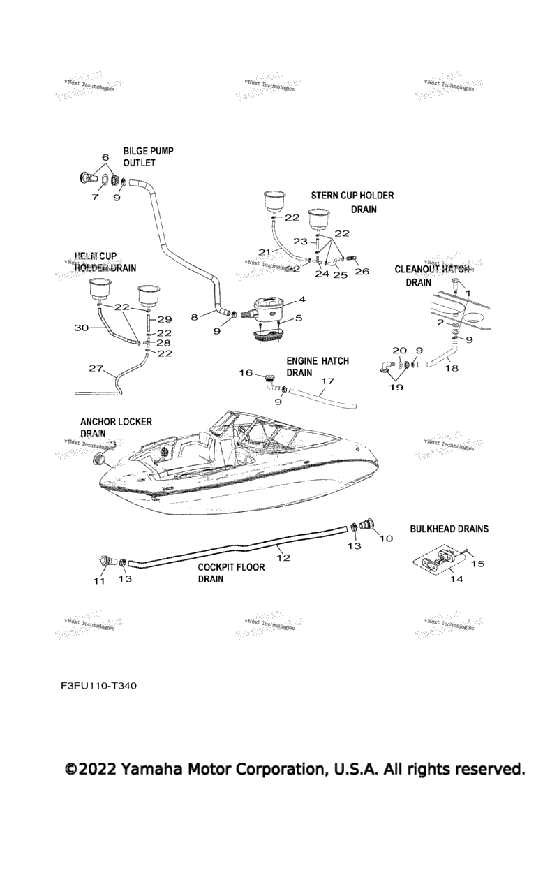 Схема узла Дренажные Fitting\'и Для Палубы