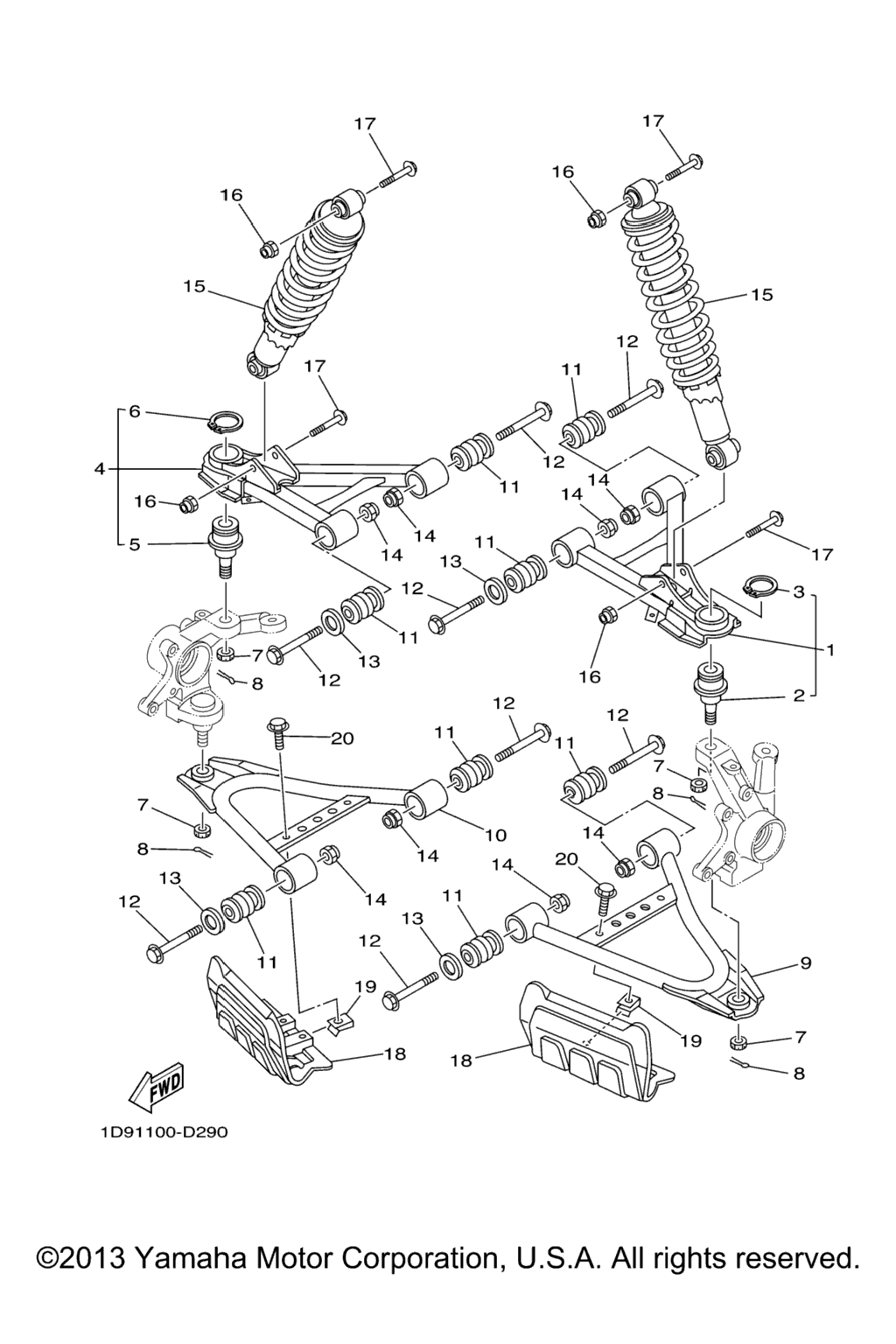 Схема узла Передняяsuspension Wheel