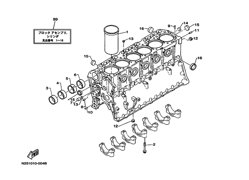 Схема узла Block Cylinder Для Yamaha Md580K