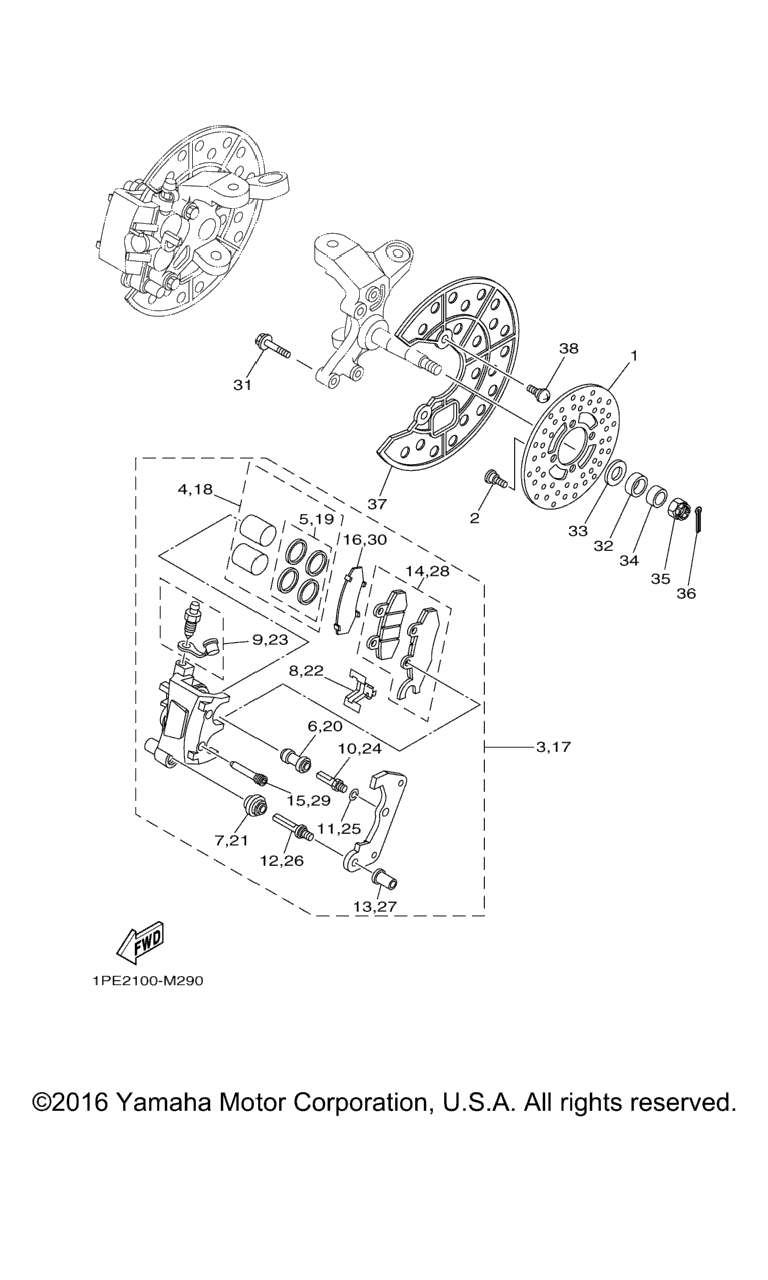 Схема узла Передний Тормозной Суппорт