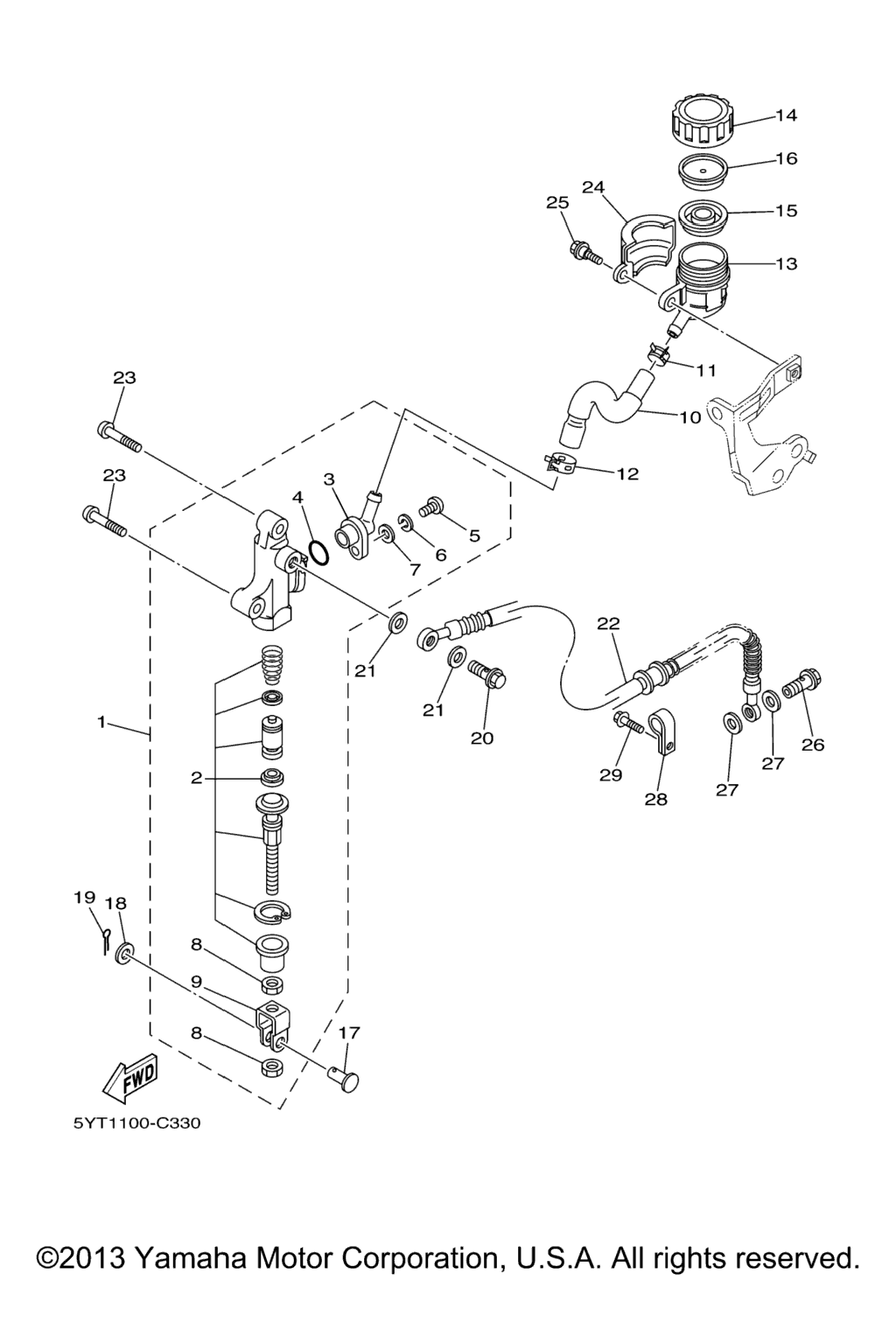 Схема узла Задний Главный Цилиндр