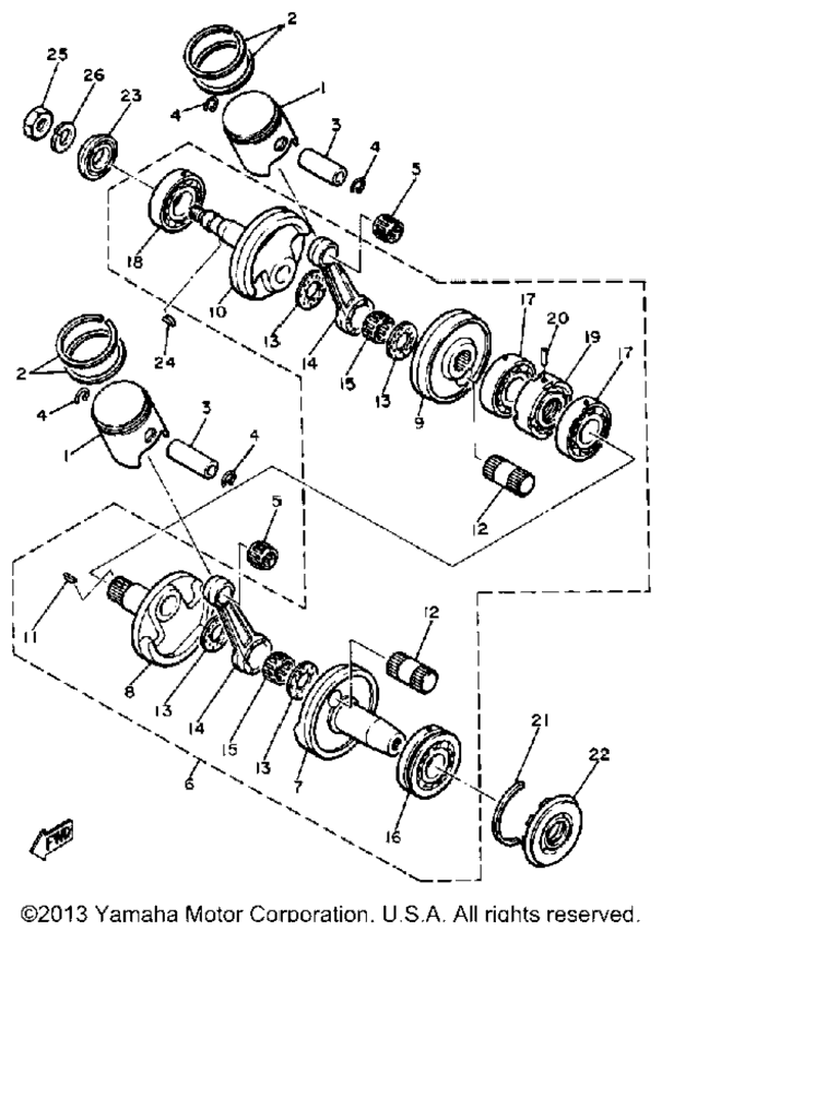 Схема узла Кривошипно-Шатунный Механизм