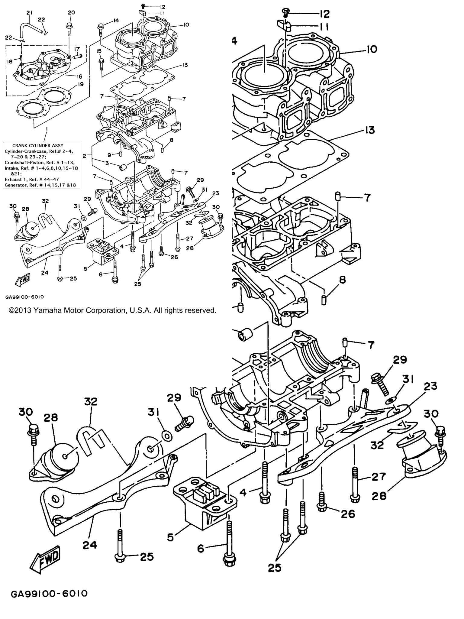 Схема узла Цилиндр - Корпус Картера