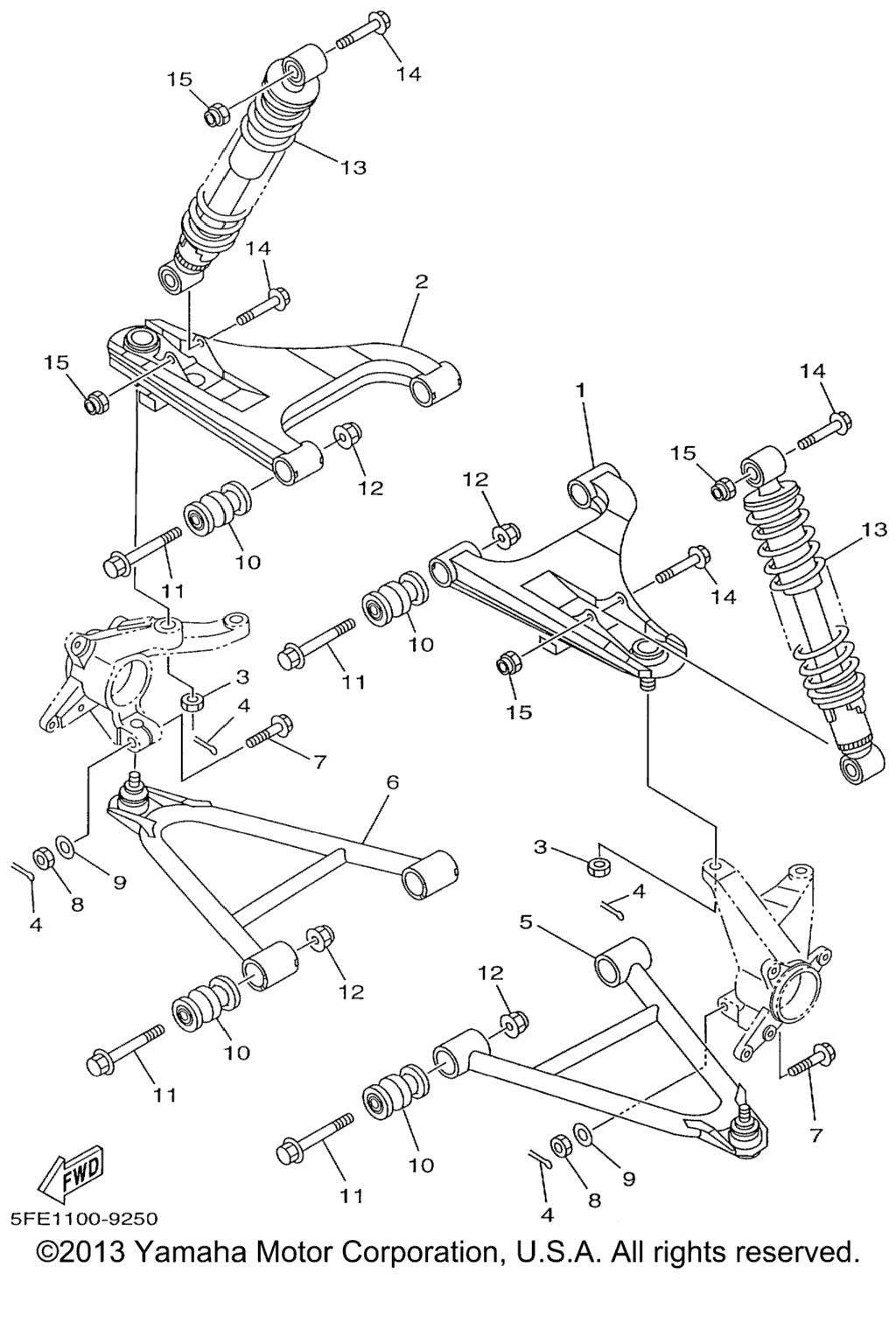 Схема узла Передняяsuspension Wheel