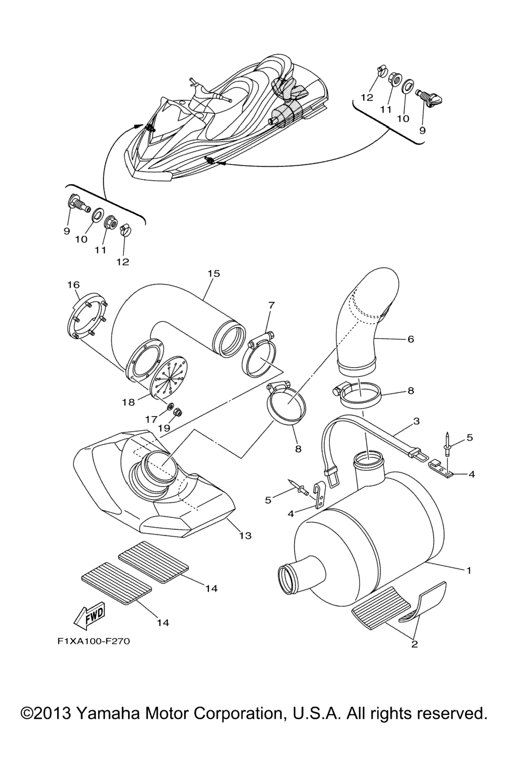 Схема узла Выхлопные Трубы 3