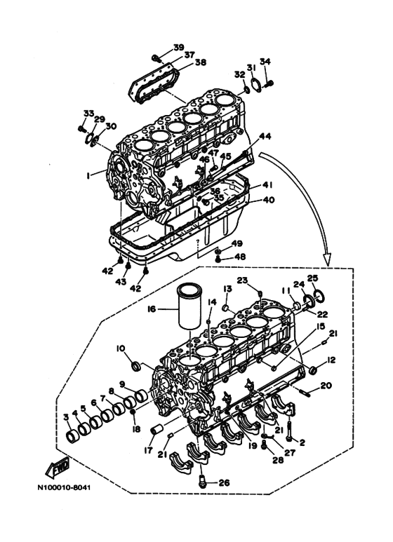 Схема узла Block Cylinder (Sx625Km) Для Yamaha Sx625Km