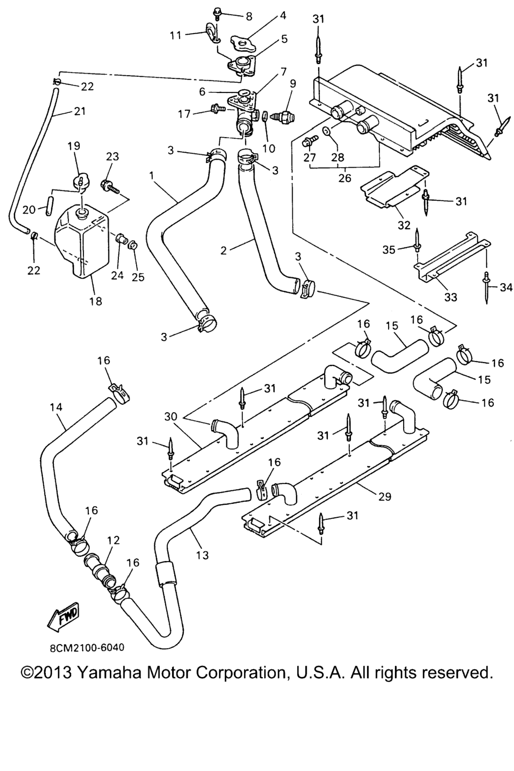Схема узла Шланги Радиатора