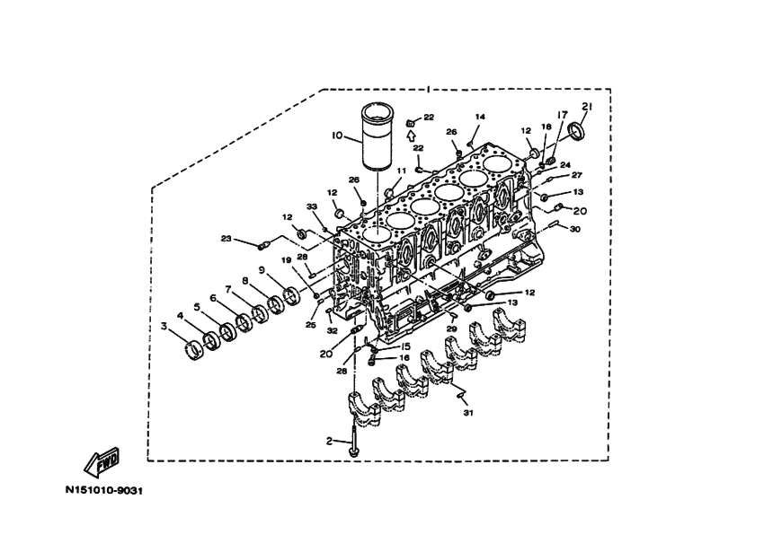 Схема узла Block Cylinder Для Yamaha Md860Kha