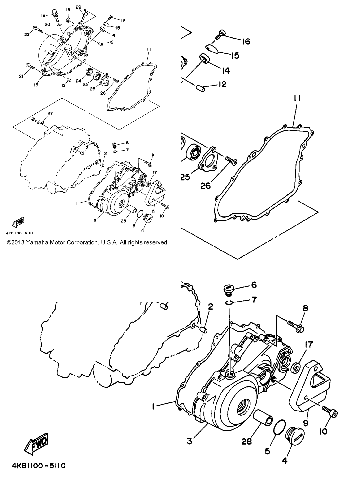Схема узла Крышка Картера 1