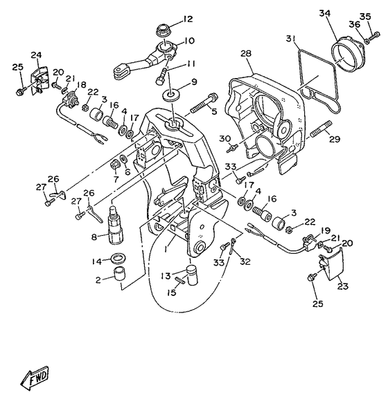 Схема узла Gimbal Housing 2 Для Yamaha Me370/420 (Int)