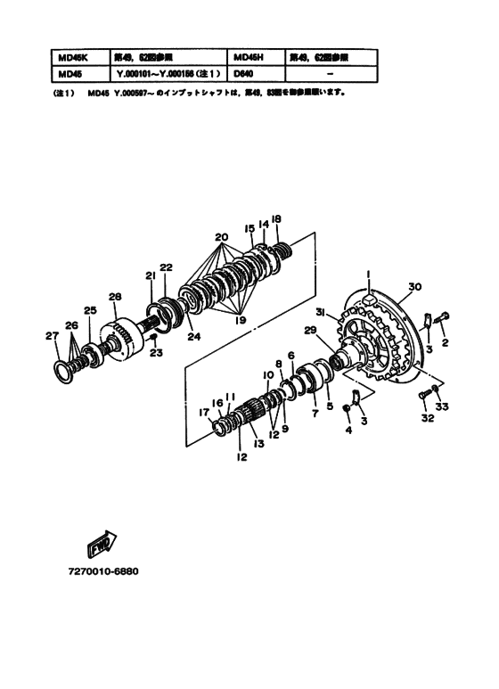 Схема узла Входной Вал (Mgn36-6) Для Yamaha Md45