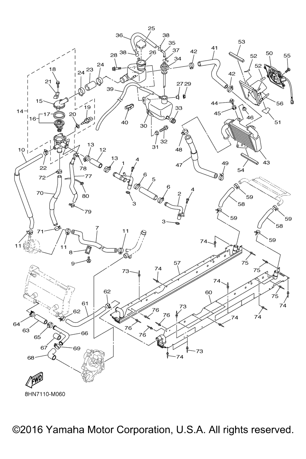 Схема узла Шланги Радиатора