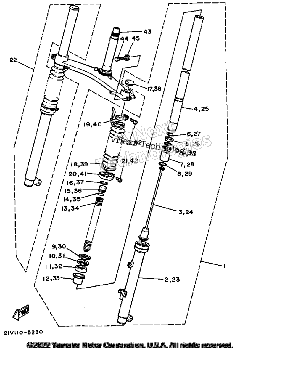 Схема узла Передняя Вилка