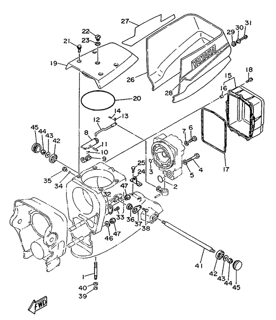 Схема узла Outboard Drive 2 Для Yamaha Me370/420 (Driv)