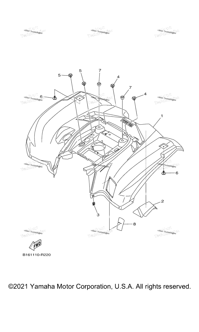 Схема узла Задний Крыло