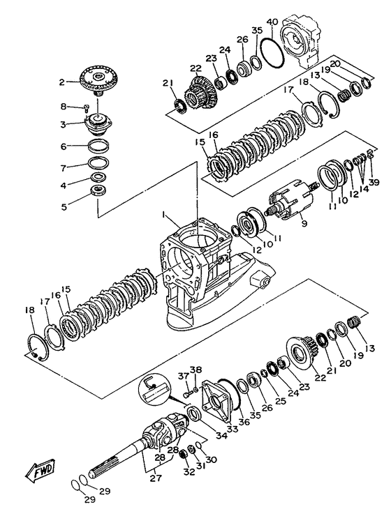 Схема узла Outboard Drive 1 Для Yamaha Me370/420 (Driv)