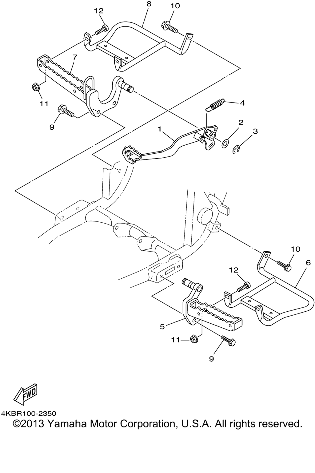 Схема узла Stand. Footrest
