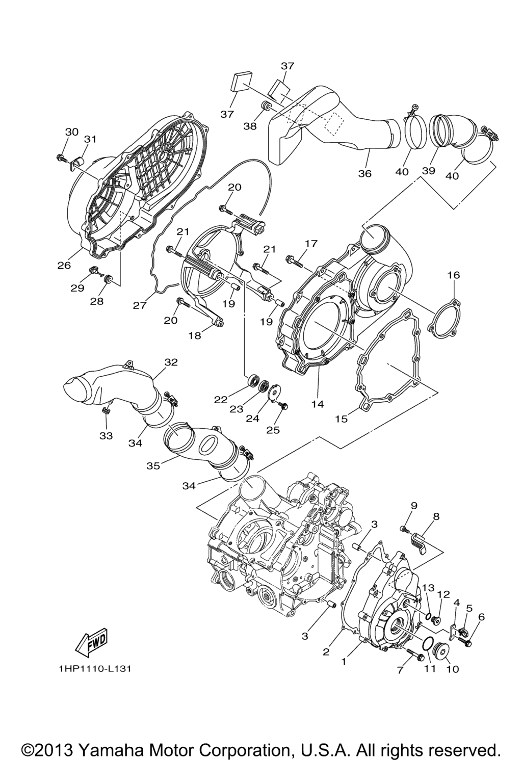 Схема узла Крышка Картера 1