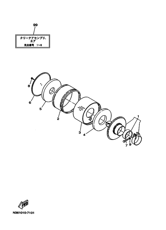Схема узла Air Cleaner Assy Для Yamaha D380T-Ts