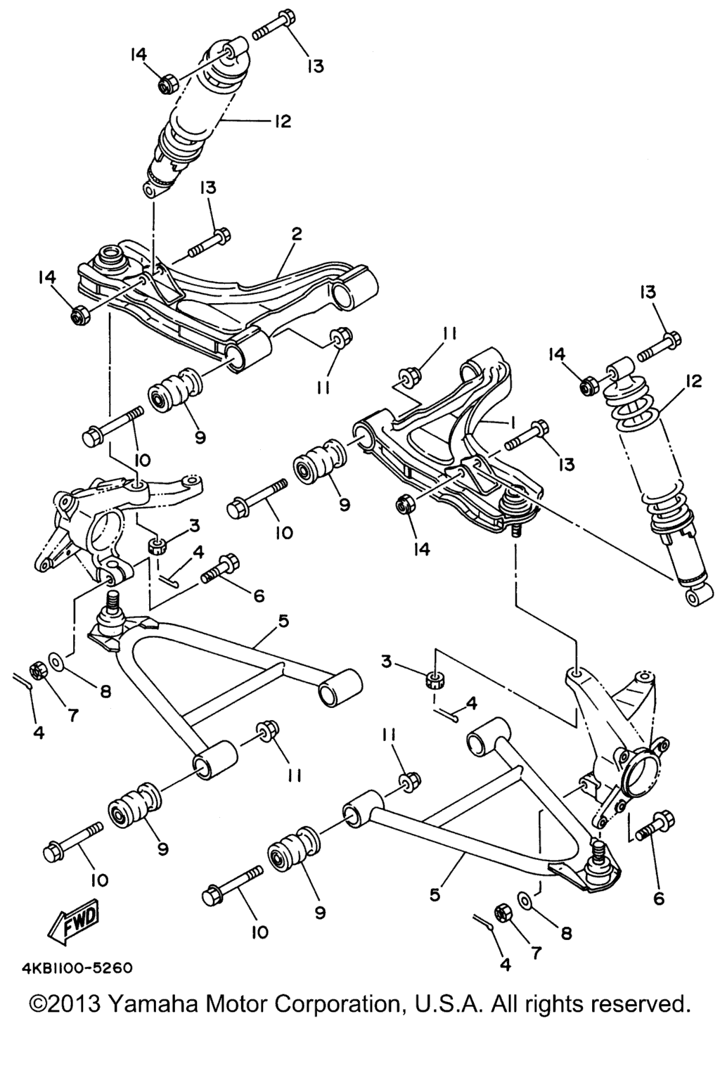 Схема узла Передняяsuspension Wheel