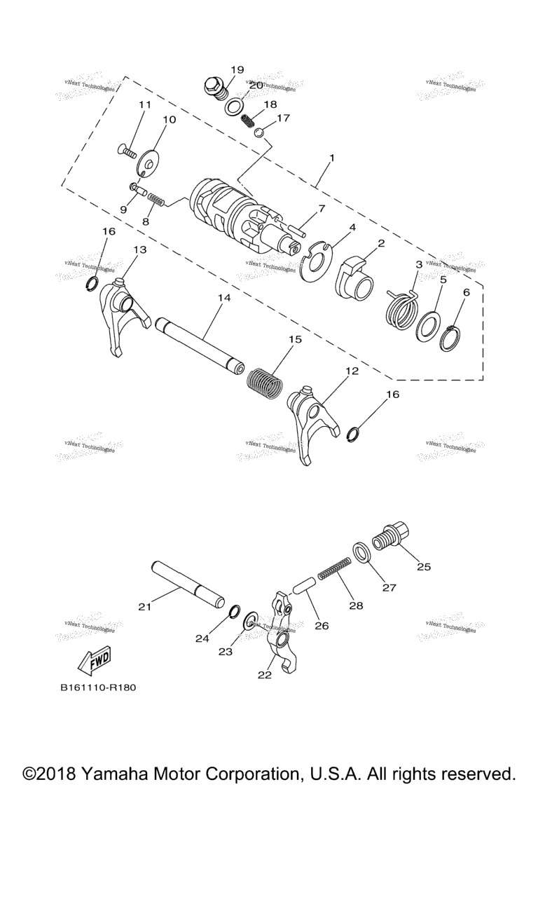 Схема узла Форк Переключателя Кулачка