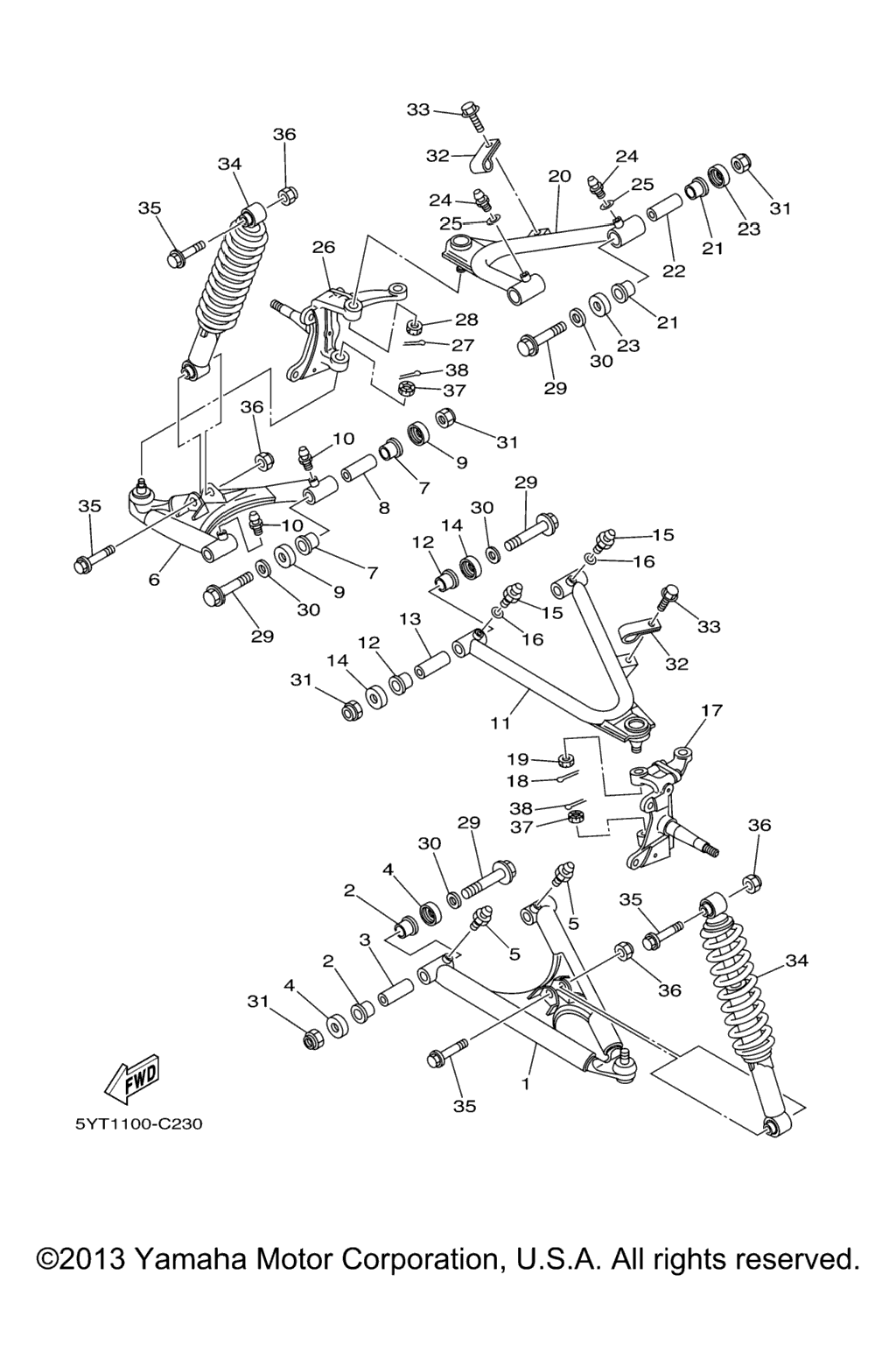 Схема узла Передняяsuspension Wheel