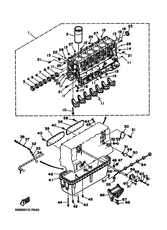 Схема узла Block Cylinder Для Yamaha Md855Kuh