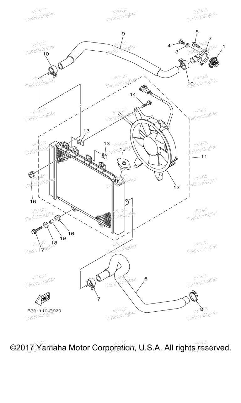 Схема узла Шланги Радиатора
