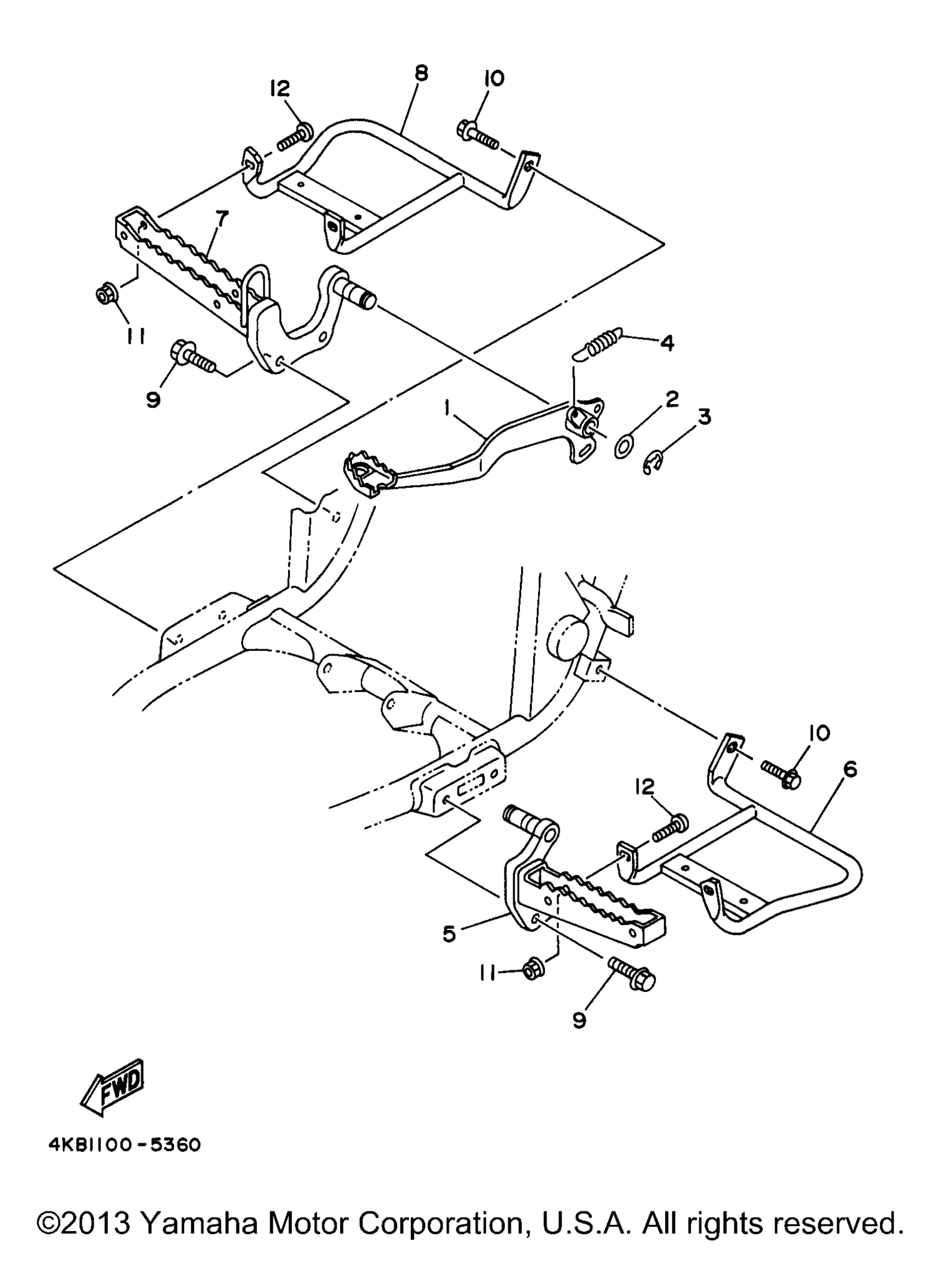 Схема узла Подставка Для Ног