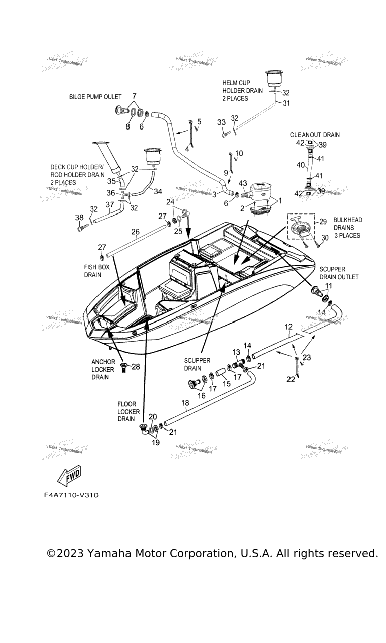 Схема узла Дренажные Fitting\'и Для Палубы