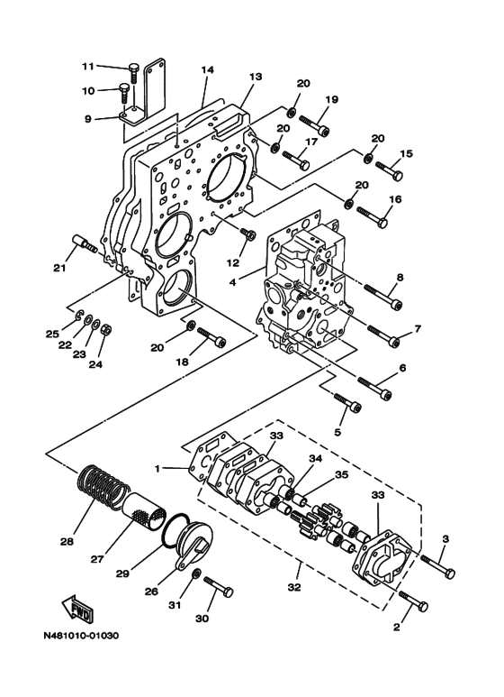 Схема узла Масляный Насос (Mgnv133-4) Для Yamaha Md1053Kha