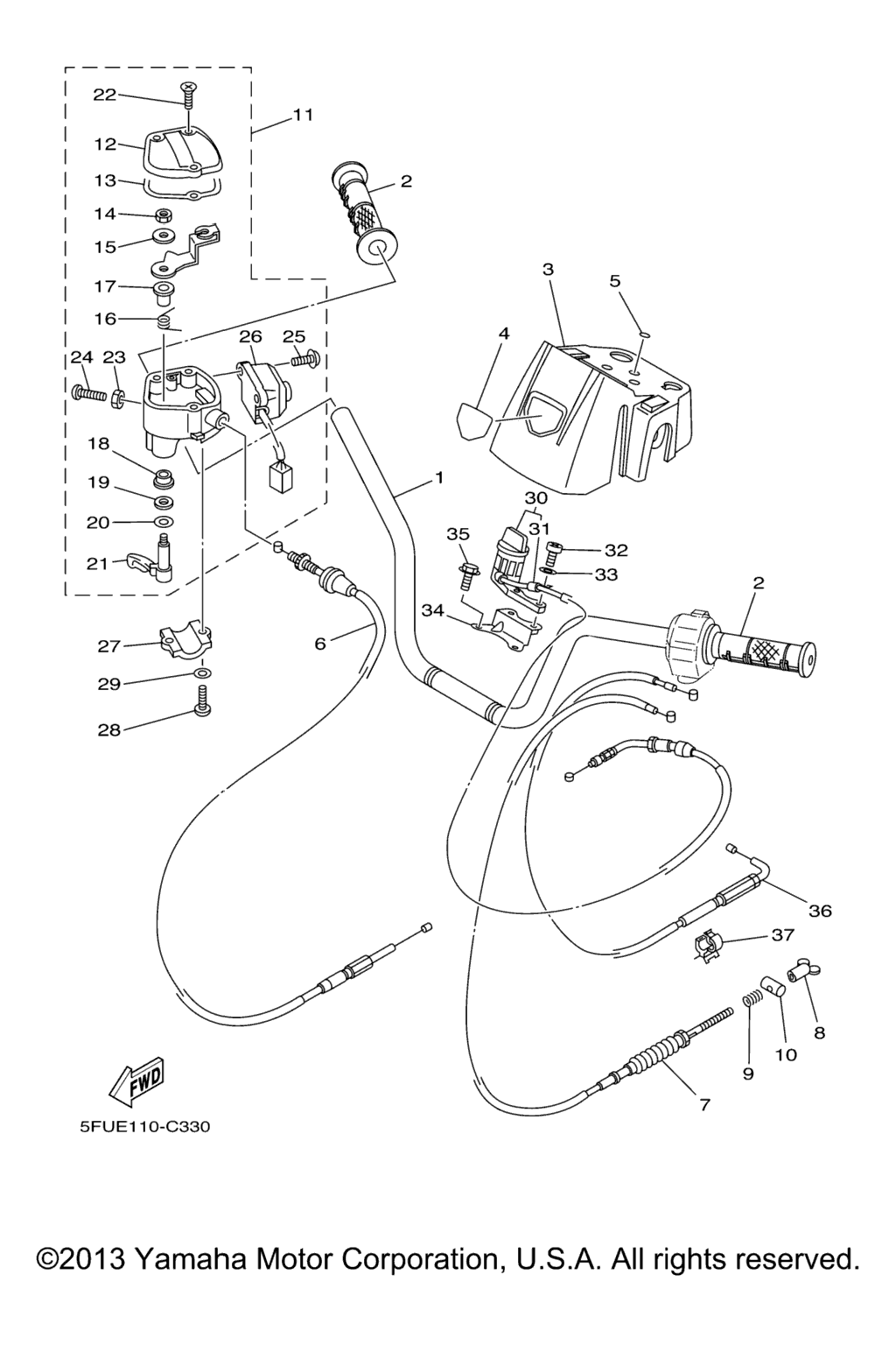 Схема узла Кабель Руля