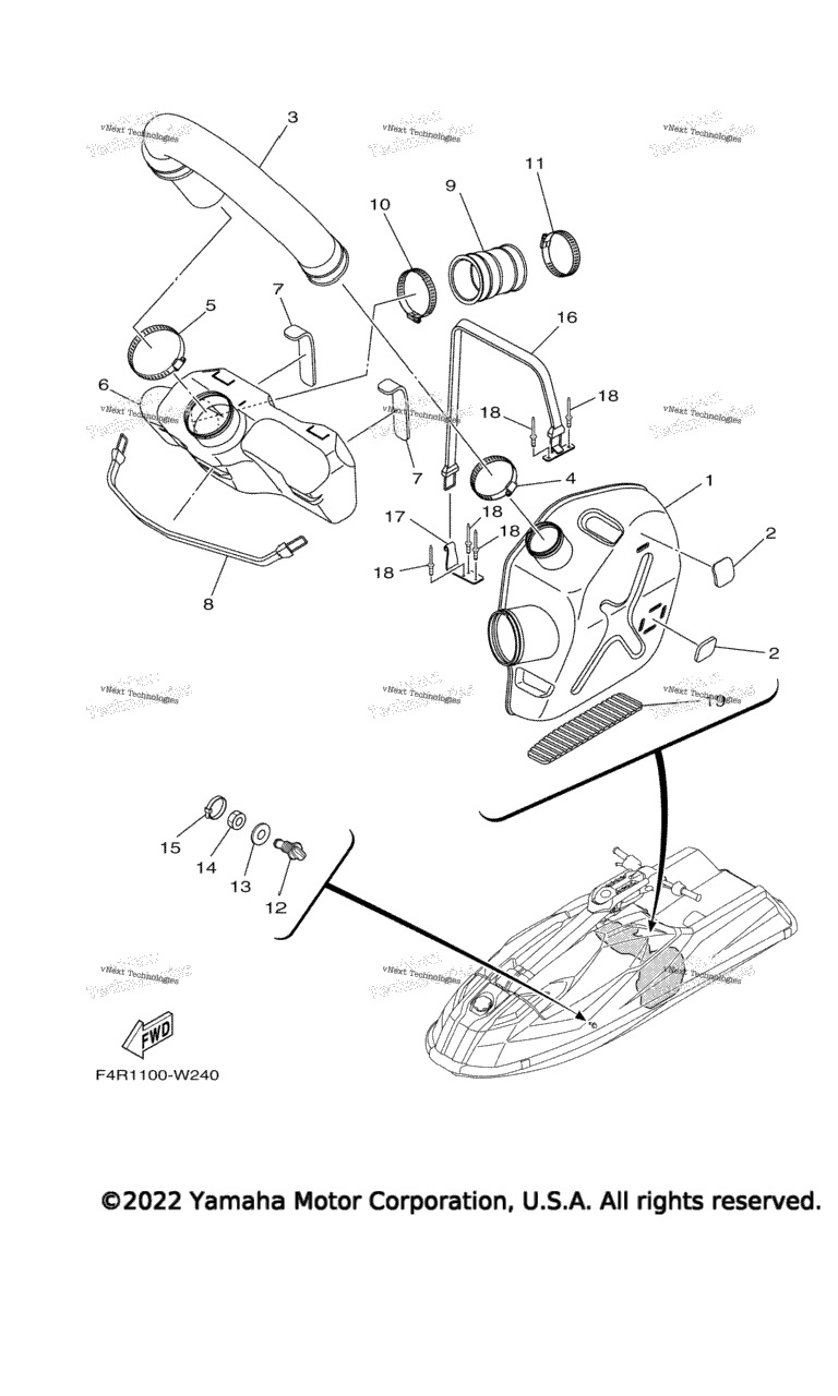 Схема узла Выхлопные Трубы 3