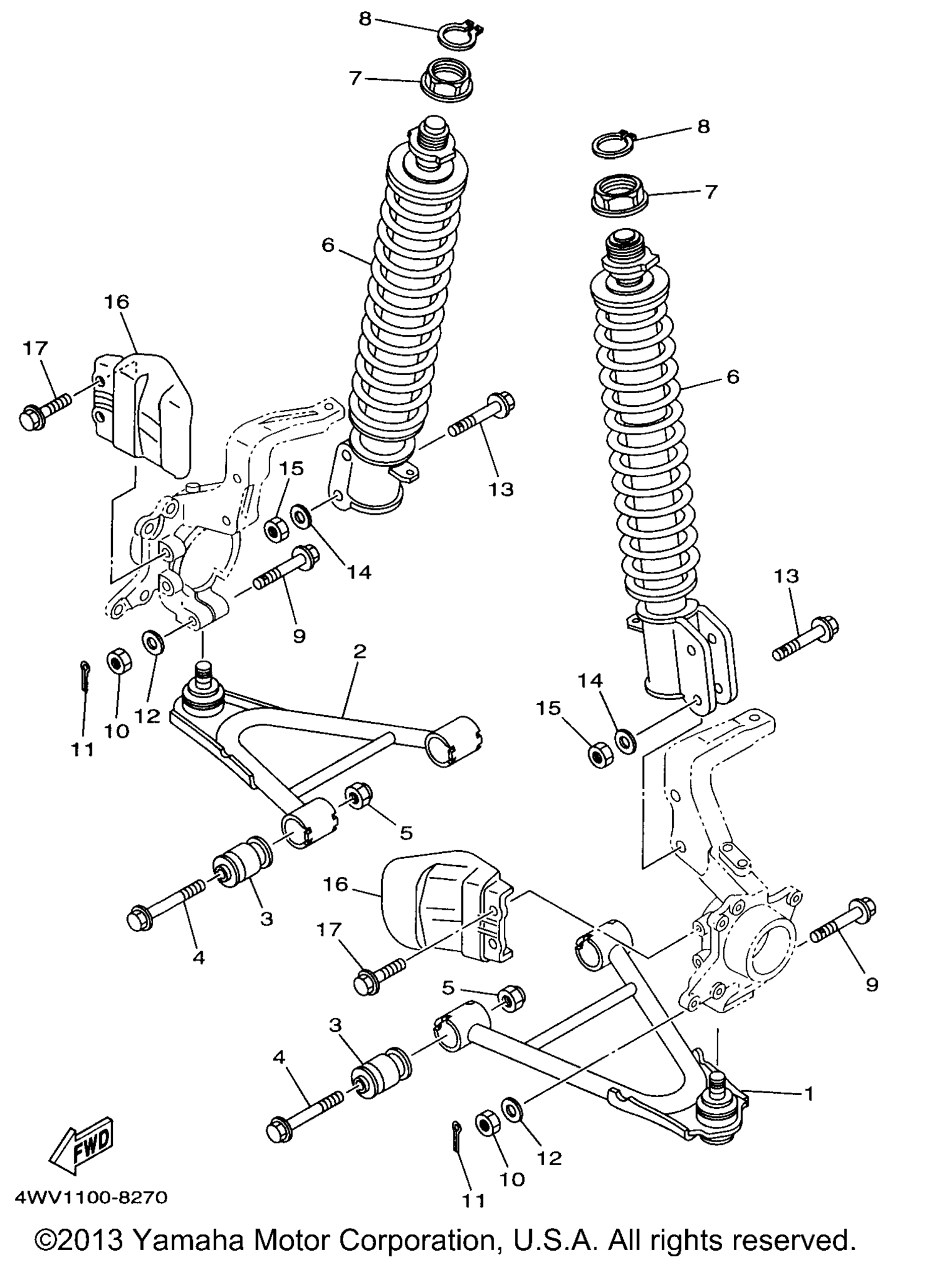 Схема узла Передняяsuspension Wheel