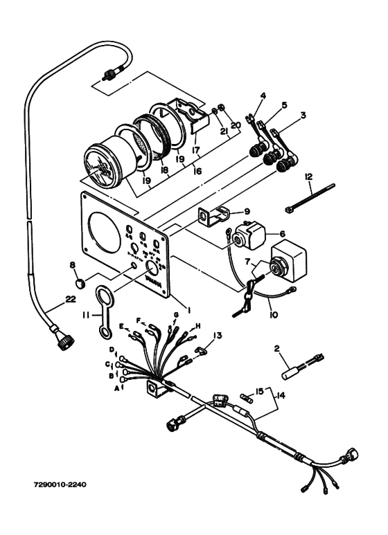 Схема узла ﾒｰﾀﾊﾟﾈﾙ. ﾀｺﾒｰﾀ Для Yamaha D220 Vo. Aq280