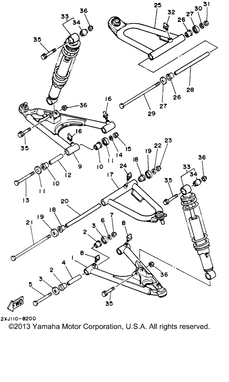 Схема узла Передняяsuspension Wheel