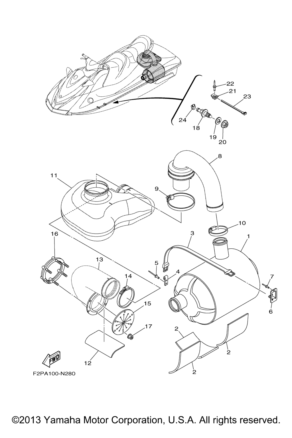Схема узла Выхлопные Трубы 3