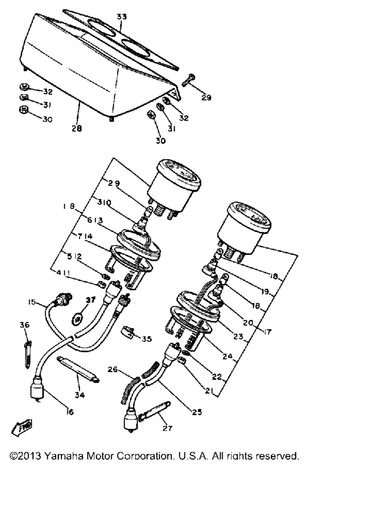Схема узла Спидометр - Тахометр